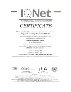 ISO IQNET CERTIFICATE